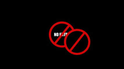 Fototapeta premium Two overlapping red prohibition symbols with Generate title without using the word 
