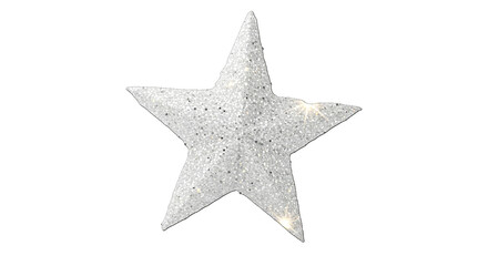 Obraz premium Realistic White Star Ornament Isolated on Transparent Background