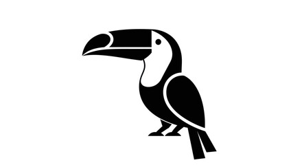 Stylized toucan illustration on white background for various design projects © Curva