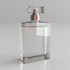 Minimal Transparent Perfume Bottle with Modern Square Shape