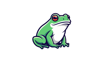 Fototapeta premium Vibrant green frog illustration isolated on white background for design