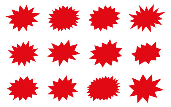 Comic Splash and Explosion Set with Burst, Bang, Blast, Shine and Star Shapes for Sale Labels and Stickers