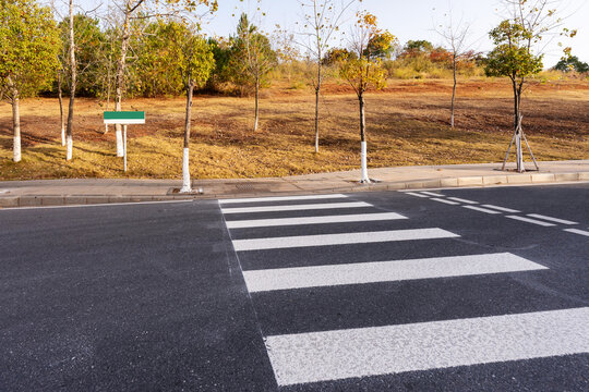 Zebra crossing on outdoor road