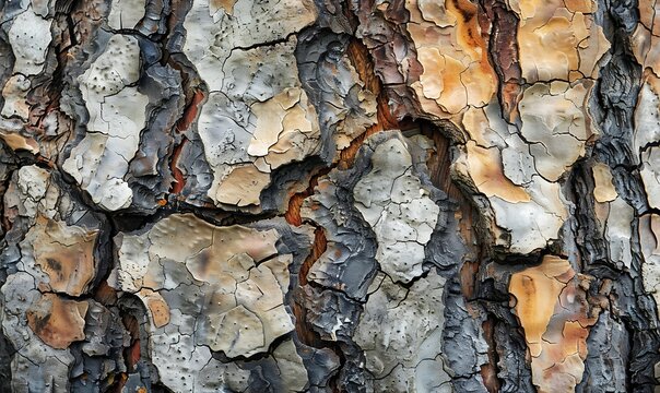Earth-toned abstract background featuring realistic tree bark textures