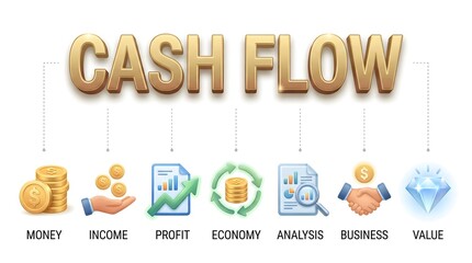 cash flow management concept with icons