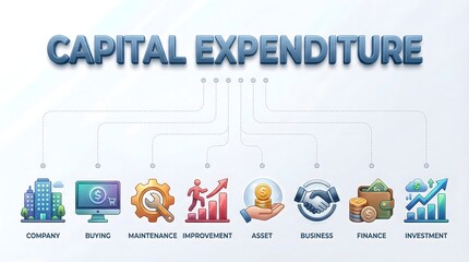 capital expenditure concept with icons and symbols