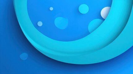 Abstract Blue Background Featuring Curved Shapes and Bubbles for a Modern Design, Perfect for Technology and Creative Projects