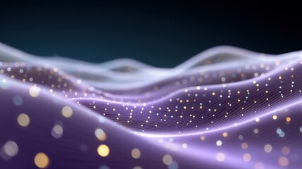 Abstract digital landscape with flowing waves, glowing particles, and vibrant colors, creating a dynamic and futuristic atmosphere for design projects