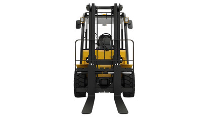 Modern Yellow Industrial Forklift Front View © muhammad