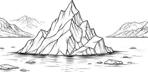 Vector Illustration of an Iceberg on Greenland's coast © Catalin