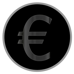 Obraz premium Jeton EURO noir et argenté