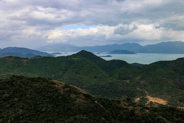 Fototapeta premium Tropical mountain landscape overlooking Nha Trang Bay, Vietnam 