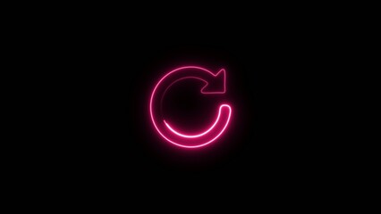 Fototapeta premium Glowing pink neon circular arrow with Generate title without using the word 