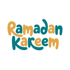 Ramadan Kareem simple clean lettering in warm tones