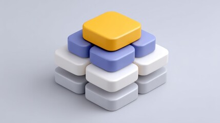 Obraz premium Colorful geometric shapes stacked in a creative arrangement showcasing design and creativity for backgrounds or educational purposes in contemporary style