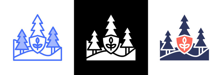 Obraz premium Forest Preservation triple icon