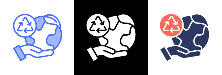 Eco Responsibility triple icon