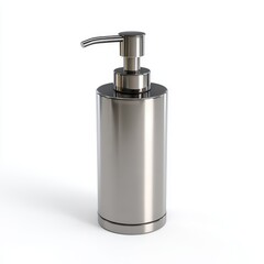 Obraz premium Sleek modern soap dispenser isolated on a white background