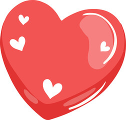Cute Red Heart Cartoon Illustration