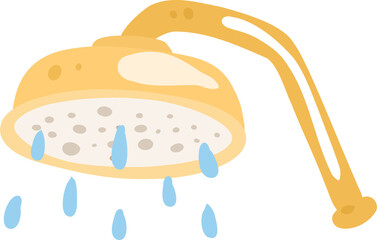 Cute Shower Head Cartoon Illustration