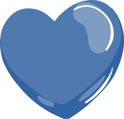 Cute Blue Heart Cartoon Illustration