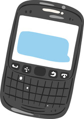 Cute Retro Mobile Phone Flat Illustration