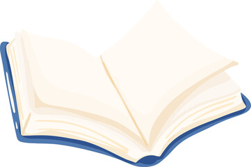 Cute Open Book Cartoon Illustration