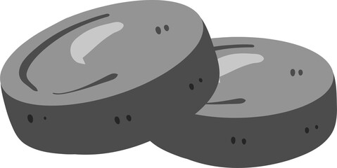 Cute Hockey Puck Cartoon Illustration