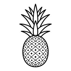 Obraz premium pineapple vector illustration coloring page line art
