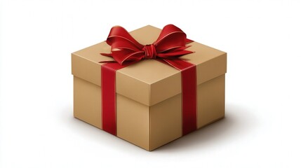 Obraz premium Gift box simple vector form isolated on white background