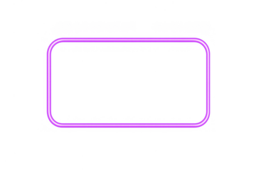 Purple neon light frame with glowing rounded rectangle border, a modern futuristic electric design element