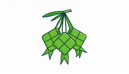 Green origami paper airplane bouquet flying in minimalist white space for creativity and success