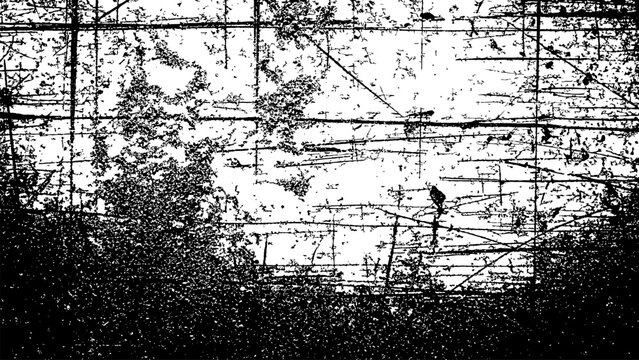 Abstract dark distress grunge texture pattern background with transparent center vector illustration.