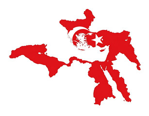 Obraz premium Ottoman Empire Map – High-Resolution Geographical Illustration