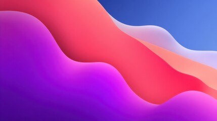 Fototapeta premium Abstract wavy background with smooth gradients in shades of pink, purple, and blue, creating a vibrant and dynamic visual for design and technology themes