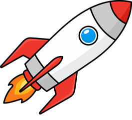 Obraz premium Red rocket cartoon illustration