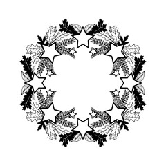 wreath made of stars and leaves vector