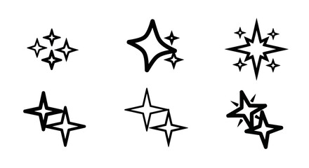 Obraz premium Set of Sparkle Icons, Starbursts, and Shine Symbols for Cleanliness and Brightness
