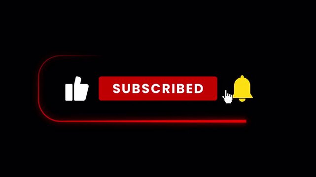 YouTube Like Subscribe Subscribed Bell Icon Call to Action Motion Graphic Animation 4k video animation seamless loop