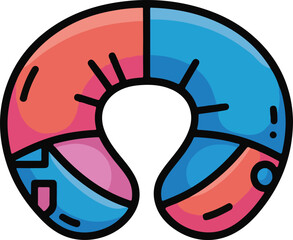 Couple Neck Pillows Flat Vector | Travel Comfort Accessories