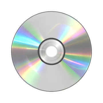 Shiny silver CD with colorful reflections