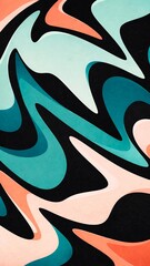 Abstract Teal Black Fluid Shape Background
