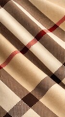 Beige Plaid Fabric Texture Background

