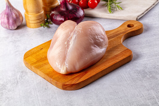 Raw chicken breast without skin