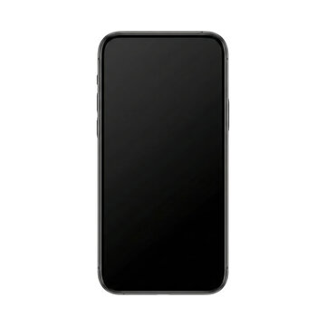 Modern Smartphone with Large Black Screen Mockup Isolated