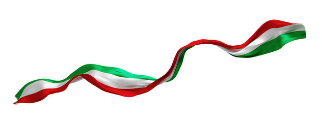 Italian flag isolated on transparent background Italy ribbon design 3D render © ArtBackground