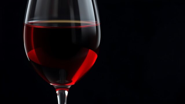 Elegant goblet glass with red wine against dark sophisticated background. bar promotions, beverage menus, designed for product packaging and bar promotions, used by it administrators.
