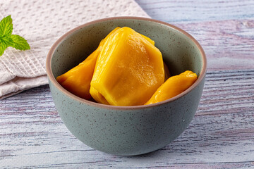 Canned sweet juicy yellow Jackfruit