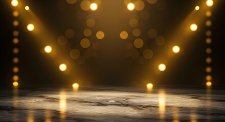 Golden Bokeh Lights Background for Luxury Awards Ceremony