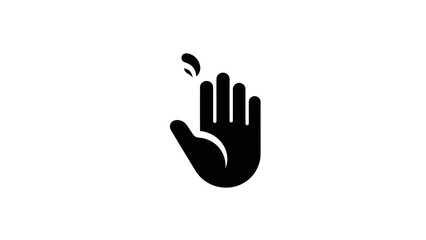 Obraz premium Black Hand Icon with Notification Symbol